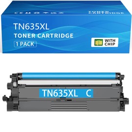 TN635XLC Toner Cartridge with Chip Compatible for Brother TN635XL TN635 Cyan for HL-L8430CDW HL-L8570CDW HL-L8430CDWT MFC-L8730CDW MFC-L8930CDW MFC-L8970CDW MFC-EX575 Printer