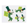 4 x 'St Patrick's Day Leprechaun With His Flag' Temporary