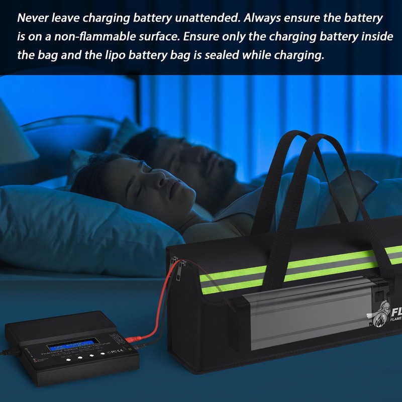 FLASLD 2-Pack Lipo Fireproof Bag Ebike Accessories Battery Charging Case