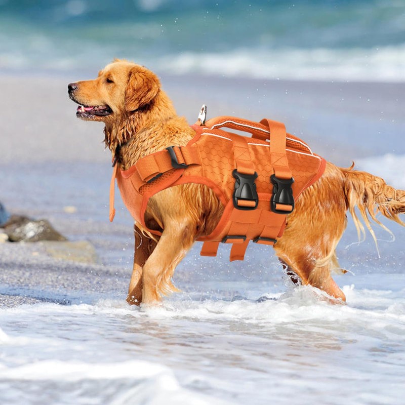 Kuoser Dog Life Jacket High Flotation, Reflective Dogs Life Vest