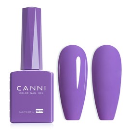 CANNI- Esmalte de uñas en gel morado, 1 pieza de esmalte de uñas en gel morado oscuro, color morado lavanda, alto brillo                              
