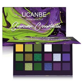 UCANBE Paleta de Sombras Gótica Verde y Morada de 18 Colores, Acabados Mate, Shimmer y Metálico, Tonos Brillantes y Oscuros tipo Smokey, Ideal para...