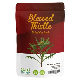 Solo Therapy Blessed Thistle Herb 4 oz, Resealable Bag, Blessed Thistle Tea, Cardo Bendito, Holy Thistle 100% Natural, Cnicus Benedictus