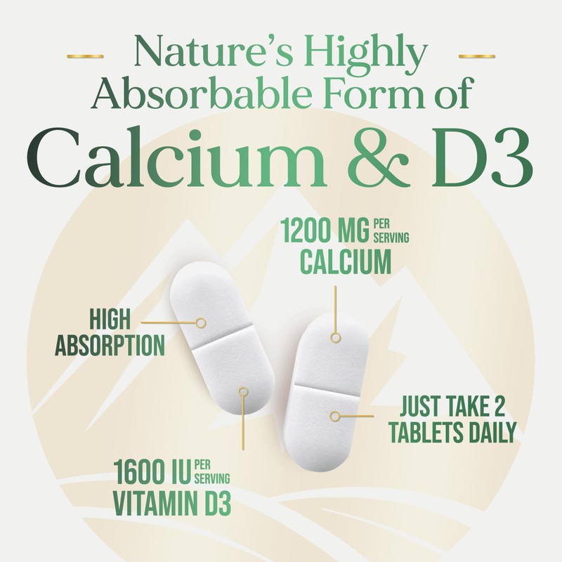 Calcium 1200 mg with Vitamin D3, Calcium Supplement Vitamins, Supports