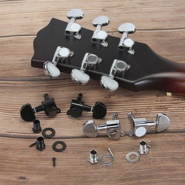 FLEOR Chrome 3L3R Sealed Guitar Tuners Machine Heads Round Button Tuning Pegs Keys Set
