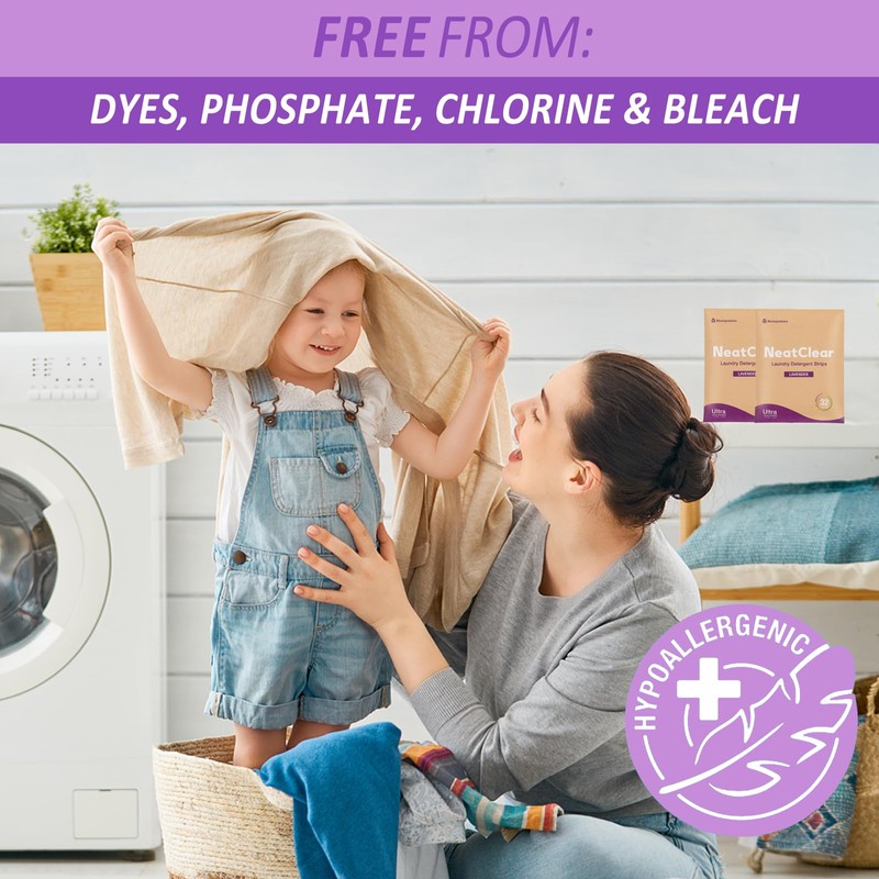 NeatClear Laundry Detergent Sheets - Travel Size - Lavender Scent