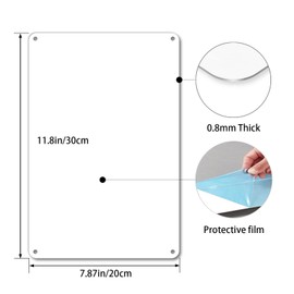 2-Pack White Metal Sign Blanks, 12"x 8"Reflective Sign Rust Free Aluminum, UV Protected, Waterproof, Easy to Mount