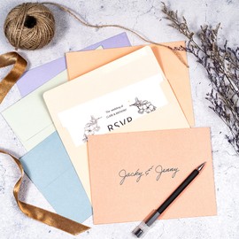 Sobres para invitaciones, paquete de 36 sobres A7 para tarjetas de 5 x 7, sobres de invitación de colores, 6 colores pastel cálidos, 13 cm x 18 cm