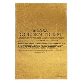 Willy Wonka and the Chocolate Factory Golden Ticket Garden Yard Flag