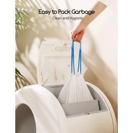 MeoWant Cat Litter Box Liners, Drawstring Receptacles Bags Thickened Waste Bag for MeoWant MW-SC01/SC02/SC09 Automatic Cat Litter Box, 20pcs