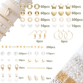 Xylise Jewelry Making Supplies Kit Natural Stone Beads for Irregular Natural Stone with for DIY Craft Bracelet Necklace Earrings for Adults (White Jade)