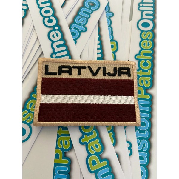 Latvija European Flag Patch hook tactical backing Latvia Military Airsoft