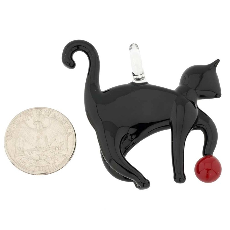 Glass Of Venice Black Murano Glass Cat