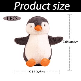 YTPAFK Penguin Cuddly Toy, 7in Plush Toy For Children, & Playing, Grey Stuffed Toy For Girls Boys, Pudgy Penguin Plush For Birthday
