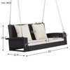 2-Person Wicker Hanging Porch Swing, Outdoor Patio Rattan Bench Loveseat