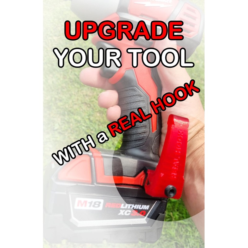 Real Hook Compatible with Milwaukee M18 Cordless Drills and Impact