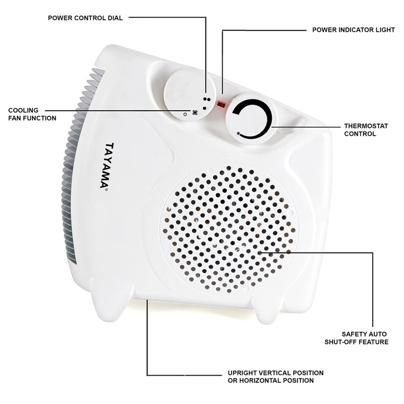 Tayama NEW!!! Tayama Portable Dual Fan Heater with 2 Heat