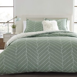 City Scene Ceres Cotton Duvet Cover Set, Full/Queen, Mint
