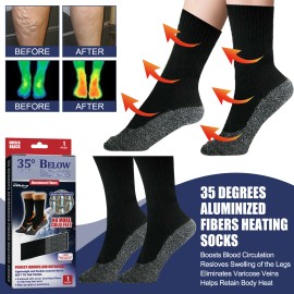 South Moon 35 Degrees Aluminized Fibers Thermal Equipment Comfortable Warm Foot Cold Protection Socks Constant Temperature VeinSize: 1pairs
