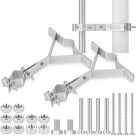 Blulu 2 Pcs Vent Pipe Mount for 2-1/2" to 5-1/2" Vents - (1" to 1.25" Mast Bracket) Galvanized Steel Vent Pipe Mount Kit for Mounting TV Antenna, or Weather Station