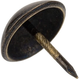 Bronze Finished Round Head Upholstery Tacks | 1" Diameter × 5/8" Long | Pack of 10 | Decorative Nail Heads for Furniture | UA-FRH1-BR