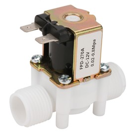 Water Valve Solenoid Electric Solenoid Water Valve Plastic Electric Intake Solenoid Valve N/C Air Water Closed Inlet Flowing Switch Tools Plastic for Water Dispenser Air Water Oil 1/2" DC 12V