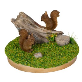 ウービア 2匹のリスのミニセット 9×9×5㎝ 人形 フィギュア 置き物 アニマル 動物 ガーデン 装飾 リアル かわいい ねずみ H23386