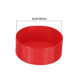 sourcing map 120mm(4 3/4") Rubber End Caps, Round Vinyl Plug Insert Plastic End Caps for Tubing, Fence, Pipe Post, Furniture, Railing, Red