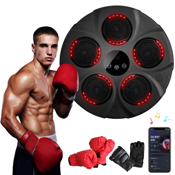GCCSJ Smart Bluetooth Music Boxing Machine Black, Wall Mounted LED