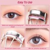 Pink Stainless Steel Eyelash Curler for Lasting Styling, with 4