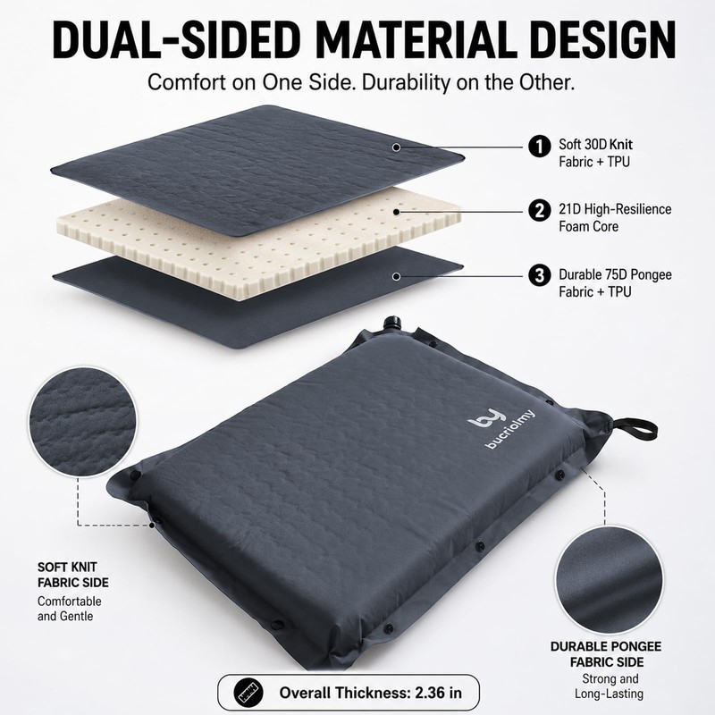 Inflatable Seat Cushion Reversible Extra Large Portable Travel Camping