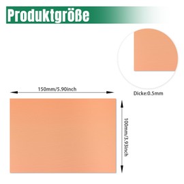 Uxney Copper Sheet, Copper Plate 100 mm x 150 mm x 0.5 mm, 99.9% Pure Copper Plate for DIY, Jewellery, Electrics, Repair, Industry (Pack of 2)