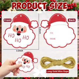 60 Count Christmas Gift Tags with Untied Strings,Christmas Labels for Present, Paper Gift Tags, Christmas Name Tags for DIY Xmas Holiday Present Wrapping