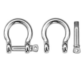9Tong Heavy Duty Chain Shackle, Stainless Lifting Load Pin, Shackle, Anchor, Bow, Marine Ring, Shackle, Steel, Screw, Outdoor, M5, 160 kg, Pack of 8
