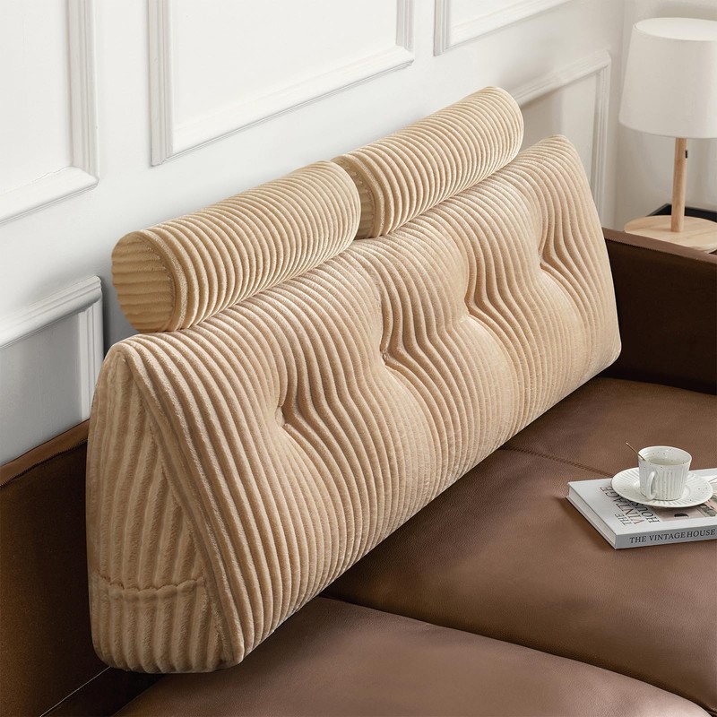 Z-hom Large Wedge Pillow Headboard, Full Triangular Headboard Pillow, Reading
