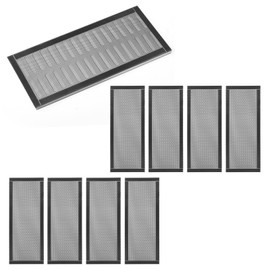 Mynoozi 8PCS 4 x 10 Inch Magnetic Air Vent Screen Mesh Cover, Powerful Magnetic Floor Vent Covers, Strong Magnetic Vent Covers for Home Floor Ceiling Walls Catch Debris Hair Dust - Black
