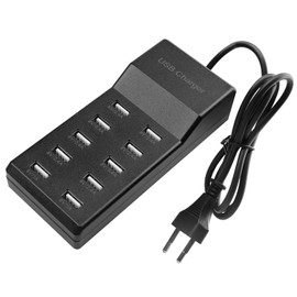 WIYETY 10 Port USB Charger: 50W Multi-Port USB Charging Station, Single Port 5V/2.4A, 10 Port Hub Charging Station Fast Charging, with Fast Charge Automatic Detection Technology, for Various Devices