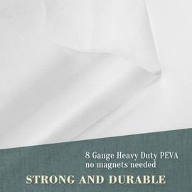 No Hook PEVA Shower Curtain or Liner - 8G Heavy Duty Frosted Bathroom Shower Curtain No Hooks Required, Waterproof Plastic & PVC Free, Standard Size 71 x 74, Frost