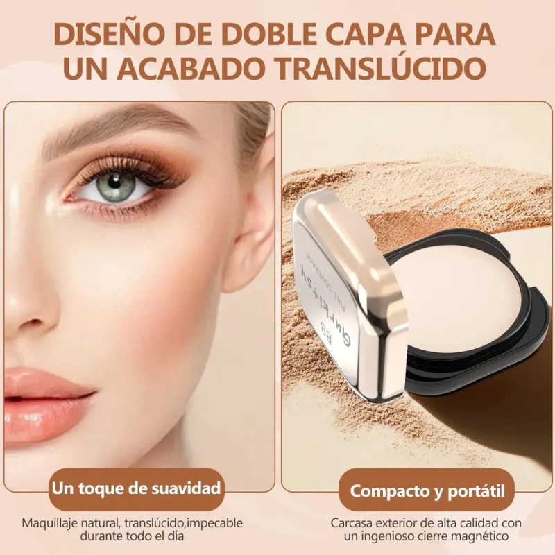 Lh Polvo Compacto, Base En Polvo Mate De Doble Capa