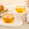 GURUDAR Glass Tea Cups Set of 2, Clear Borosilicate Glass