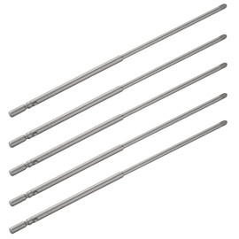 Hegebeck Cross Head Screwdriver Bits S2 Steel Magnetic 3mm PH1 Phillips Tips Set with 1/5 Inch Round Shank 200mm Long for Electrician Mechanic and Repair Work 5 Pcs