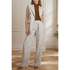 Arach&Cloz Womens Spring 2025 Sweater Vest Business Casual Outfits Work Tank Tops Mock Neck Sleeveless Turtleneck Cashmere Knit Dressy Clothes Rust Red