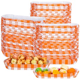 400Pcs Hot Dog Trays, 6 Inch Disposable Paper Food Trays Small Paper Food Boats Leakproof Paper Hotdog Boats Food Serving Tray for Takeout Food Snack Fries Popcorn Taco