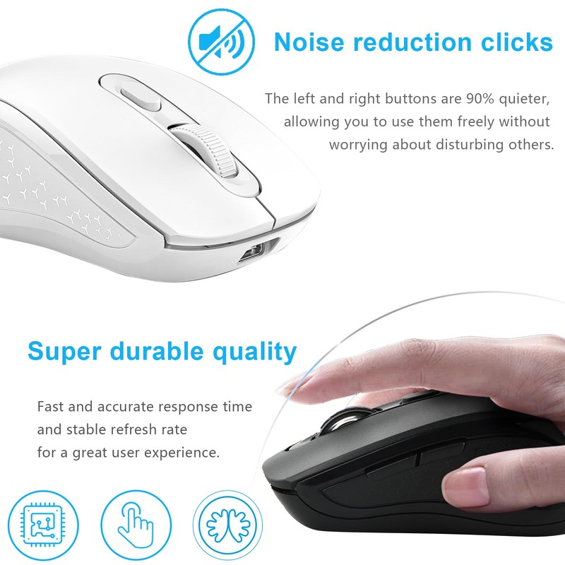 Lveheay Wireless Computer Mouse Black