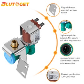 W10238100 Refrigerator Water Inlet Valve Fit for Whirlpool Kenmore Refrigerator Replacement Part W10498992 W10342318 AP6017532 IMV-8100 WPW10238100 W10498990 by Blutoget