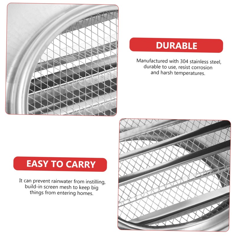 Tofficu Stainless Steel Exhaust Hood Vent Cover Round Soffit Vent
