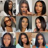 Bestvivid Short Straight Bob Wig Human Hair 13x4 HD Transparent