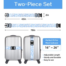 Stanoha Luggage Straps for Suitcases Travel Belt Luggage Band Heavy Duty Traveling Luggage Identifier Cute Women Girls Unique Accesory,