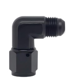 VehiMata 12AN Female to AN12 Male Flare 90 Degree Swivel Fitting Adapter Aluminium Black