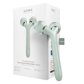 GESKE | Rodillo facial y corporal sónico SmartAppGuided™ | 4 en 1 | rodillo derma | Dispositivo para rostro y cuerpo | rodillo derma | Rodillo facial profesional | Reafirma y define cuerpo y rostro